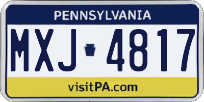 PA license plate MXJ4817