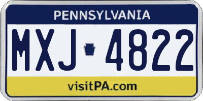 PA license plate MXJ4822