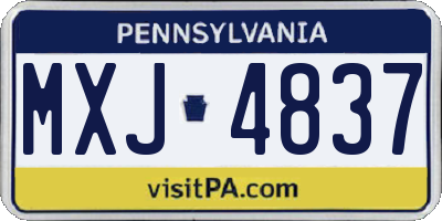 PA license plate MXJ4837
