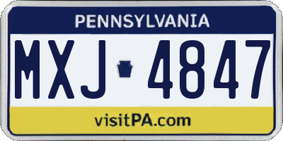 PA license plate MXJ4847