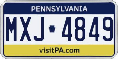 PA license plate MXJ4849