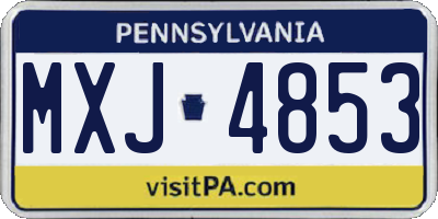 PA license plate MXJ4853