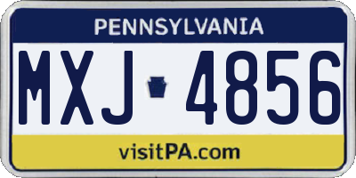 PA license plate MXJ4856