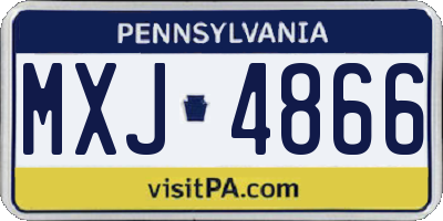 PA license plate MXJ4866