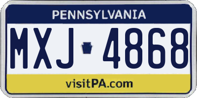 PA license plate MXJ4868