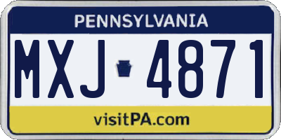 PA license plate MXJ4871