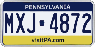 PA license plate MXJ4872