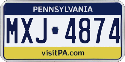 PA license plate MXJ4874