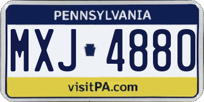 PA license plate MXJ4880