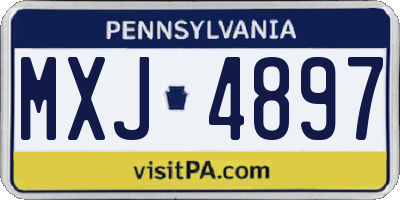 PA license plate MXJ4897