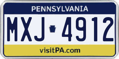 PA license plate MXJ4912