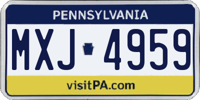PA license plate MXJ4959