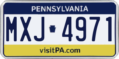 PA license plate MXJ4971
