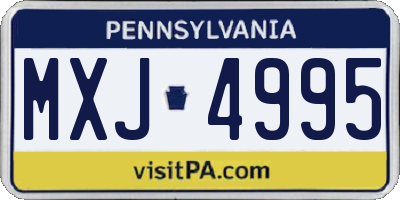 PA license plate MXJ4995