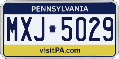 PA license plate MXJ5029