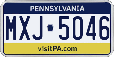 PA license plate MXJ5046