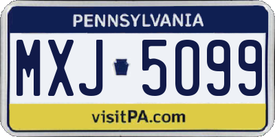 PA license plate MXJ5099