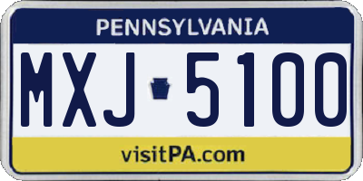 PA license plate MXJ5100