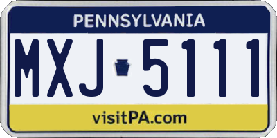 PA license plate MXJ5111