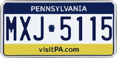 PA license plate MXJ5115