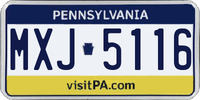 PA license plate MXJ5116