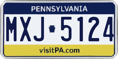 PA license plate MXJ5124