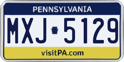 PA license plate MXJ5129