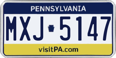 PA license plate MXJ5147