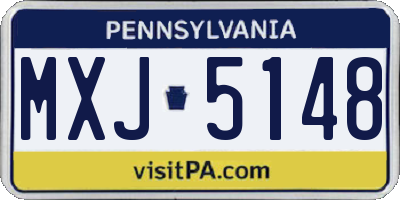 PA license plate MXJ5148