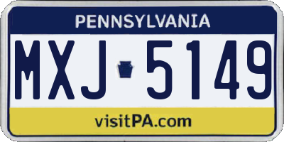 PA license plate MXJ5149