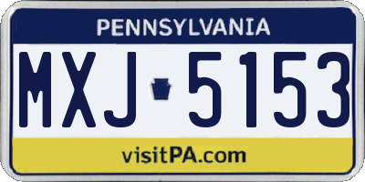 PA license plate MXJ5153