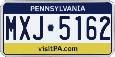 PA license plate MXJ5162