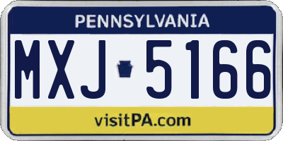 PA license plate MXJ5166