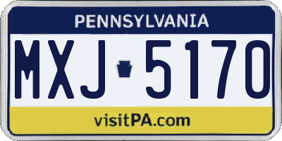 PA license plate MXJ5170