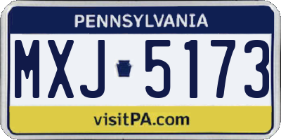 PA license plate MXJ5173