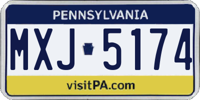 PA license plate MXJ5174