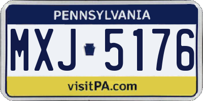 PA license plate MXJ5176