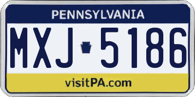 PA license plate MXJ5186