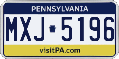 PA license plate MXJ5196