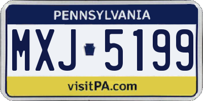 PA license plate MXJ5199