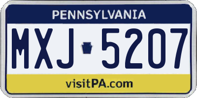 PA license plate MXJ5207