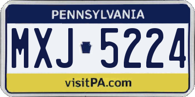 PA license plate MXJ5224