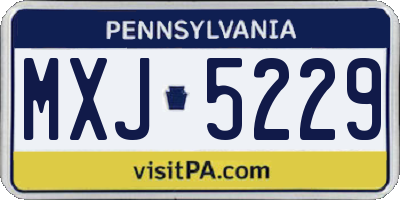 PA license plate MXJ5229
