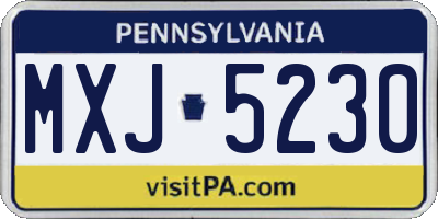 PA license plate MXJ5230