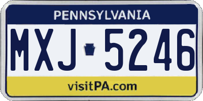 PA license plate MXJ5246