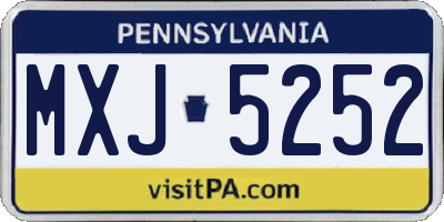 PA license plate MXJ5252