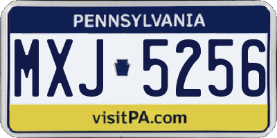PA license plate MXJ5256