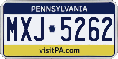 PA license plate MXJ5262