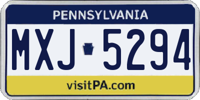PA license plate MXJ5294