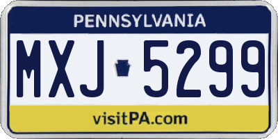 PA license plate MXJ5299